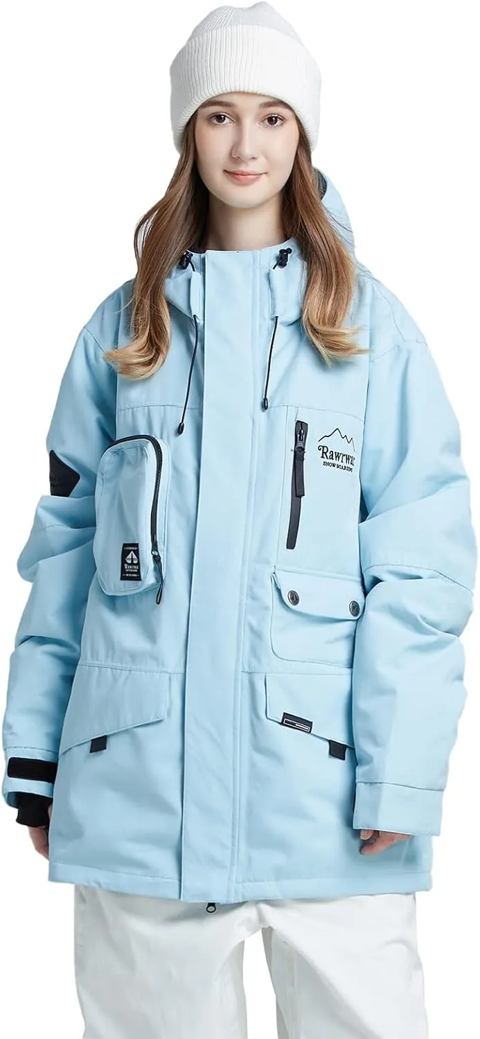 Womens Ski Jacket Waterproof Snow Jackets Winter Windproof Snowboard Jacket Coats with Hood
