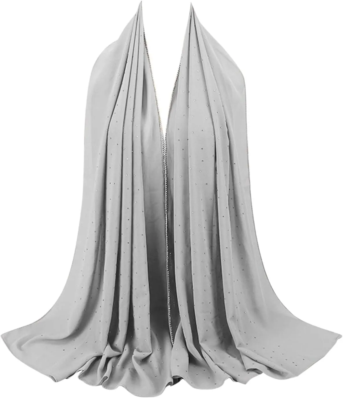 Women's Soft Chiffon Diamond Headscarf Spring Summer Long Shawl Muslim Hijab Scarf Shirts Women Silk