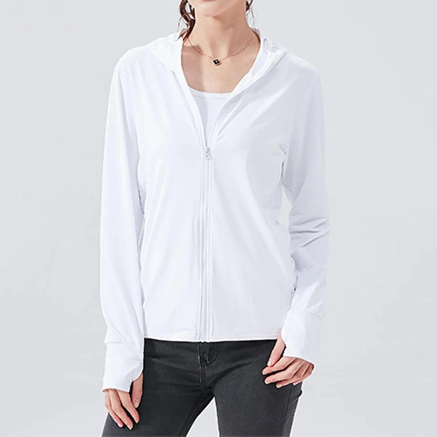 Womens Spf Uv Protection Jacket Light Shirts Sun Protection Knitted Hiking Fishing Workout Blouses for Womens Zipper