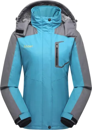 Women's Waterproof Ski Jacket Outdoor Windproof Fleece Insulated Snowboard Rain Jacket