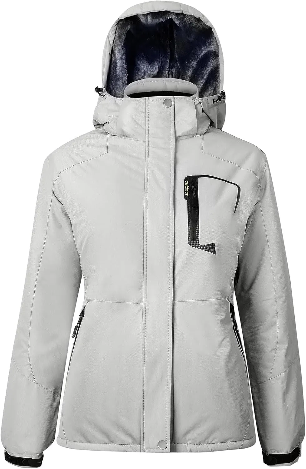 Women’s Waterproof Snow Ski Jacket Mountain Windproof Winter Coat with Detachable Hood