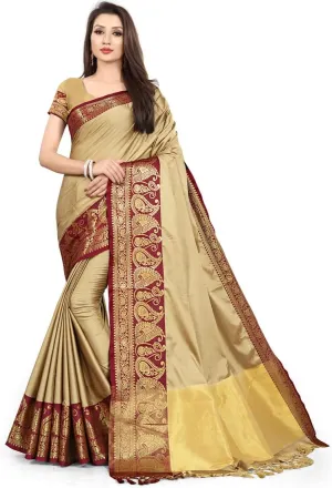 Women's Wear Ora Silk Traditional Indian Ethnic Saree With Blouse Piece