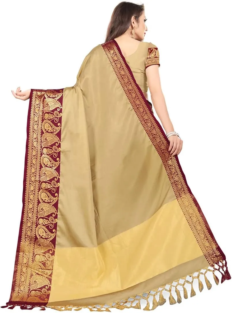 Women's Wear Ora Silk Traditional Indian Ethnic Saree With Blouse Piece