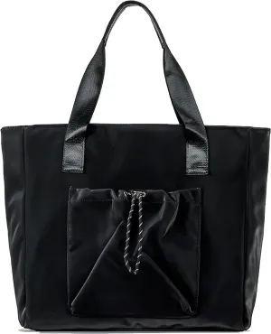 Work Tote Bags for Women Large Nylon Gym Bag with Zipper Shoulder Handbag for Travel Beach Vacation Holiday