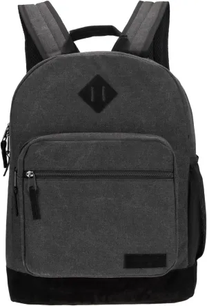 Wrangler Yellowstone Western-Style Backpack Coated Canvas Water Resistant Casual Daypack for Travel, Class, Everyday Use with Padded Laptop Notebook Sleeve (Dark Gray)