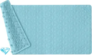 WRISIN Non Slip Bathtub Mat for Bath Tub Shower - Natural Rubber Mat with Suction Cups - Large Soft Bathroom Safety Mat - Unique Diamond Pattern - Fatigue Relief - Machine Washable - 17 × 35 Inch