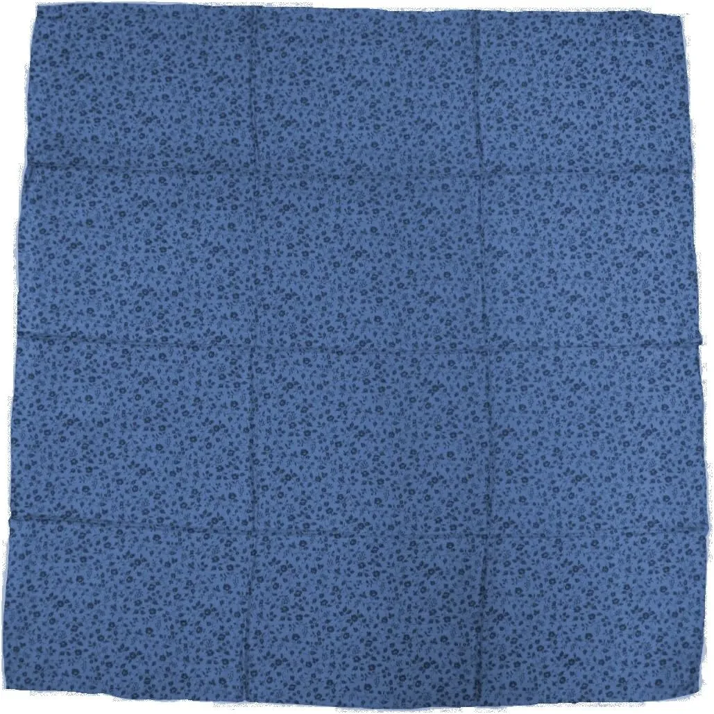 Wyoming Traders Calico Silk Wild Rag Scarf - Gunmetal Blue