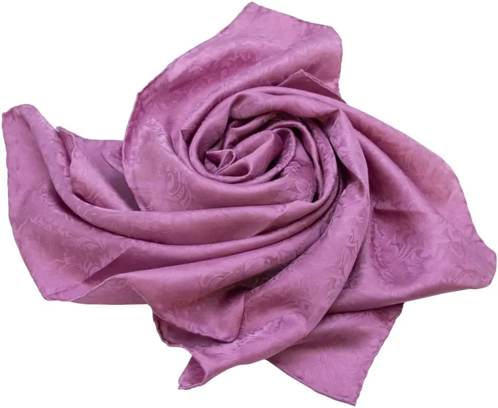 WYOMING TRADERS Casual Unisex Adult Lightweight Breathable Jacquard Plum Regular Silk Scarf