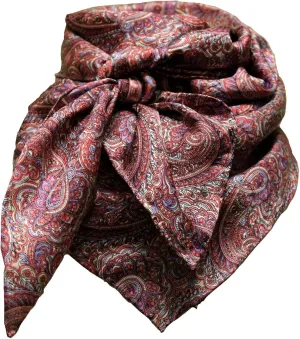 Wyoming Traders Wild Rag Paisley Raspberry with White Scarf