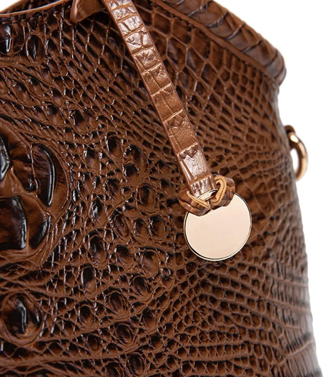 XXGJOALD-Satchel Bag Women’s Vegan Leather Purse Crocodile-Embossed Pattern with Top Handle Large Shoulder Bag Handbag