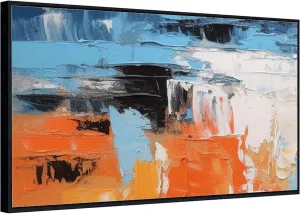 Yahedoba Blue and white acrylic paintings, simple abstract hand-painted oil paintings,(122 * 244cm) 48 * 96 Inches,Unstretched,Frameless