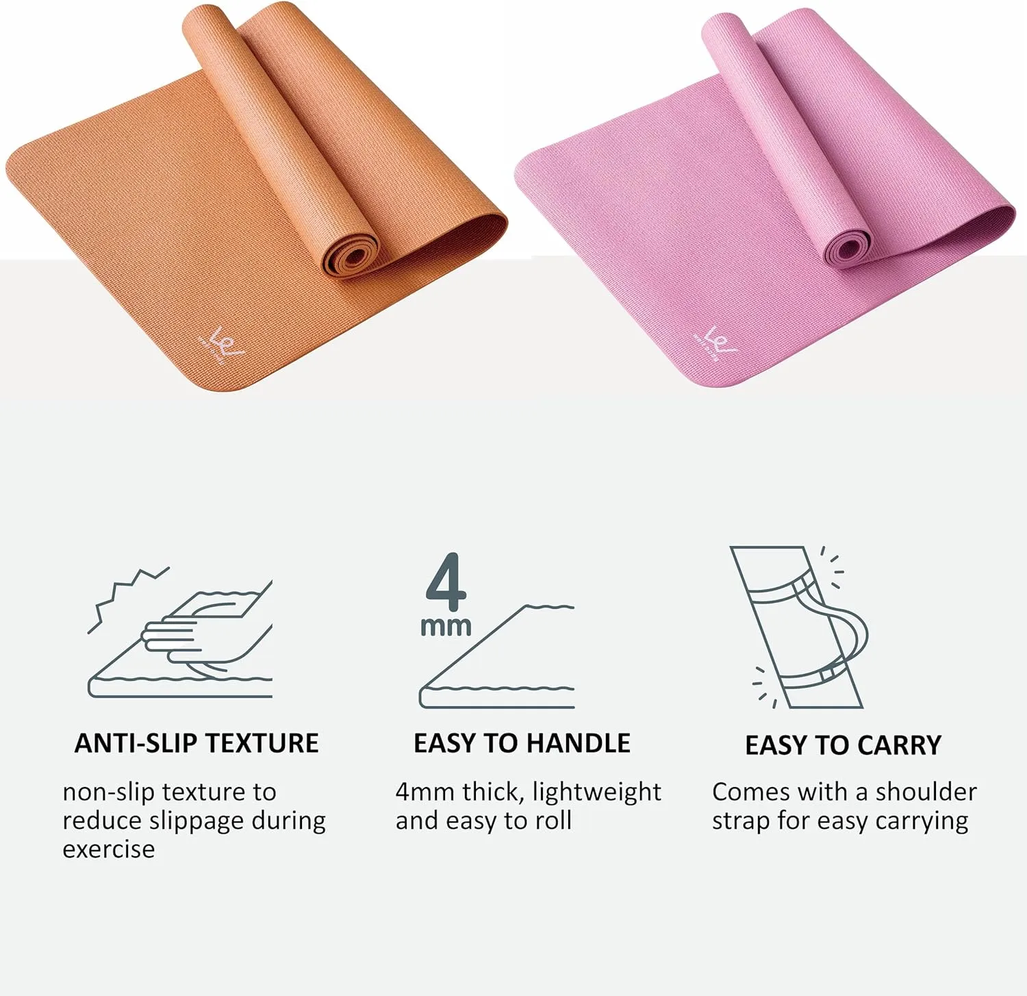 YAMAZEN Yoga Workout Mat for Home Gym Exercise | All Purpose Mat with Strap | Excellent Cushioning