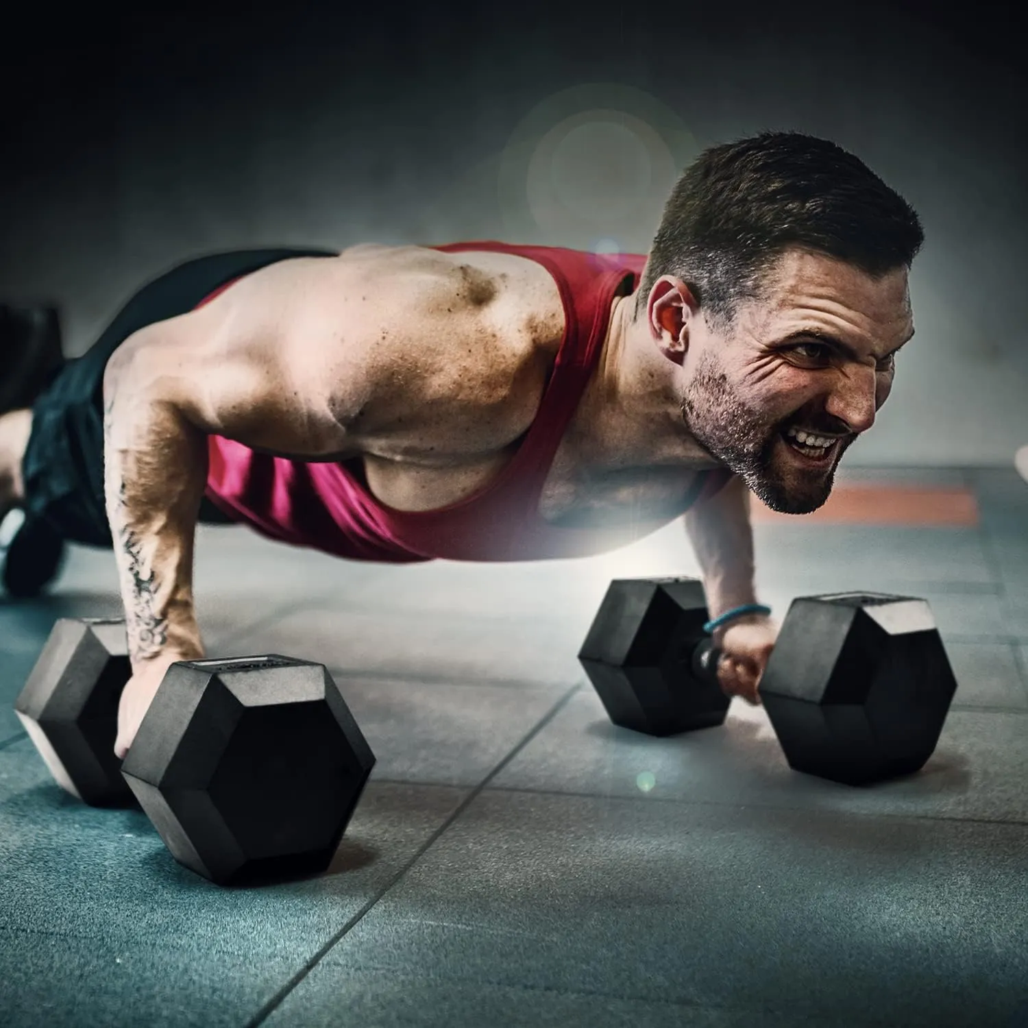 Yes4All Dumbbell Hex Rubber Grip/Heavy Weight Urethane Dumbbell and Combo Kettle Grip for Multifunctional Full Body Workout and Strength Training