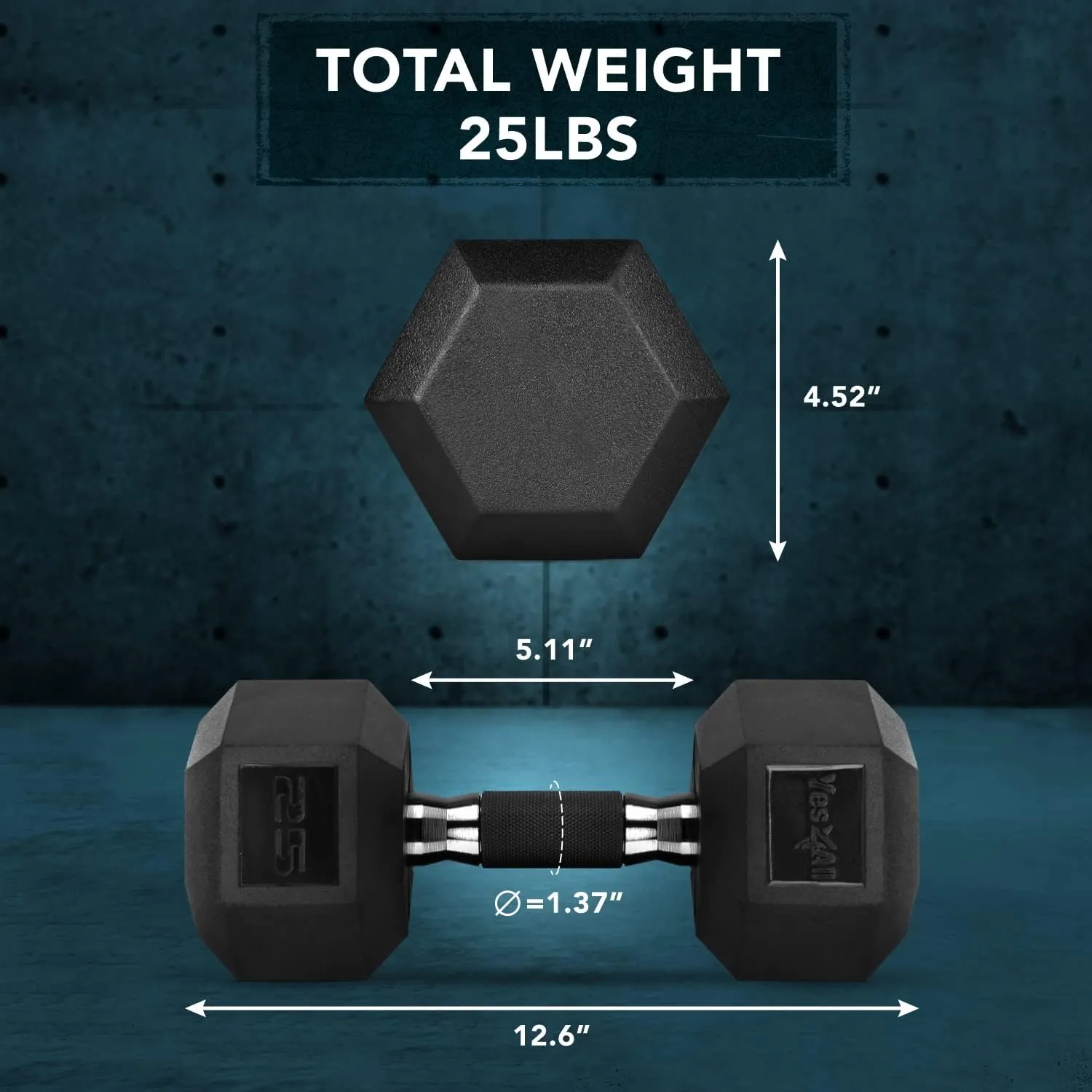 Yes4All Dumbbell Hex Rubber Grip/Heavy Weight Urethane Dumbbell and Combo Kettle Grip for Multifunctional Full Body Workout and Strength Training