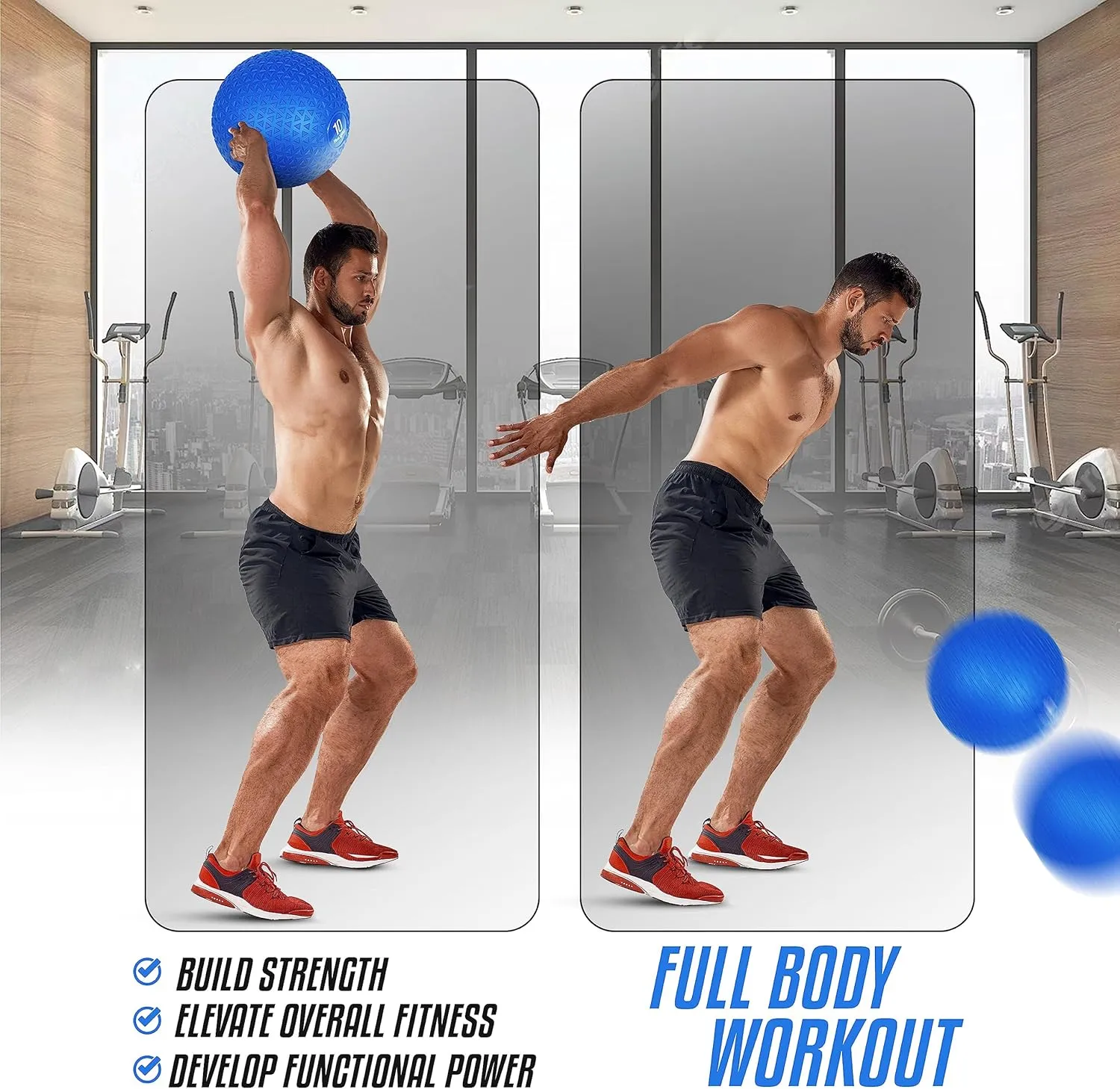 Yes4All Slam Balls, 10-40lb Medicine Ball Weight, Durable PVC Sand Filled Workout Dynamic Medicine Ball for Core Strengthen