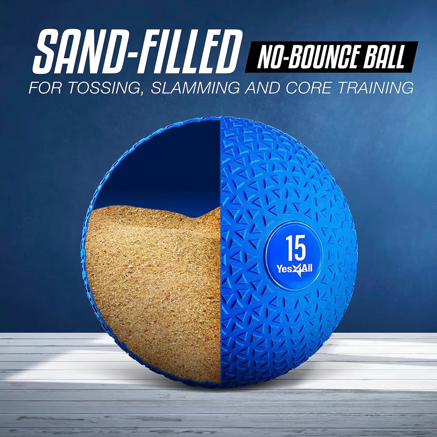 Yes4All Slam Balls, 10-40lb Medicine Ball Weight, Durable PVC Sand Filled Workout Dynamic Medicine Ball for Core Strengthen