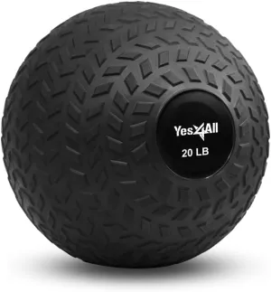 Yes4All Upgraded Fitness Slam Medicine Ball 20 LB for Exercise, Strength, Weighted Exercises Balls for Power Workout