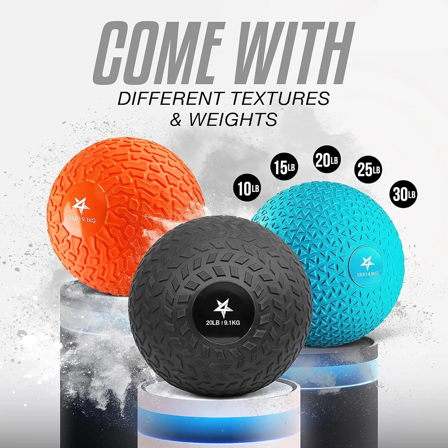 Yes4All Upgraded Fitness Slam Medicine Ball 20 LB for Exercise, Strength, Weighted Exercises Balls for Power Workout