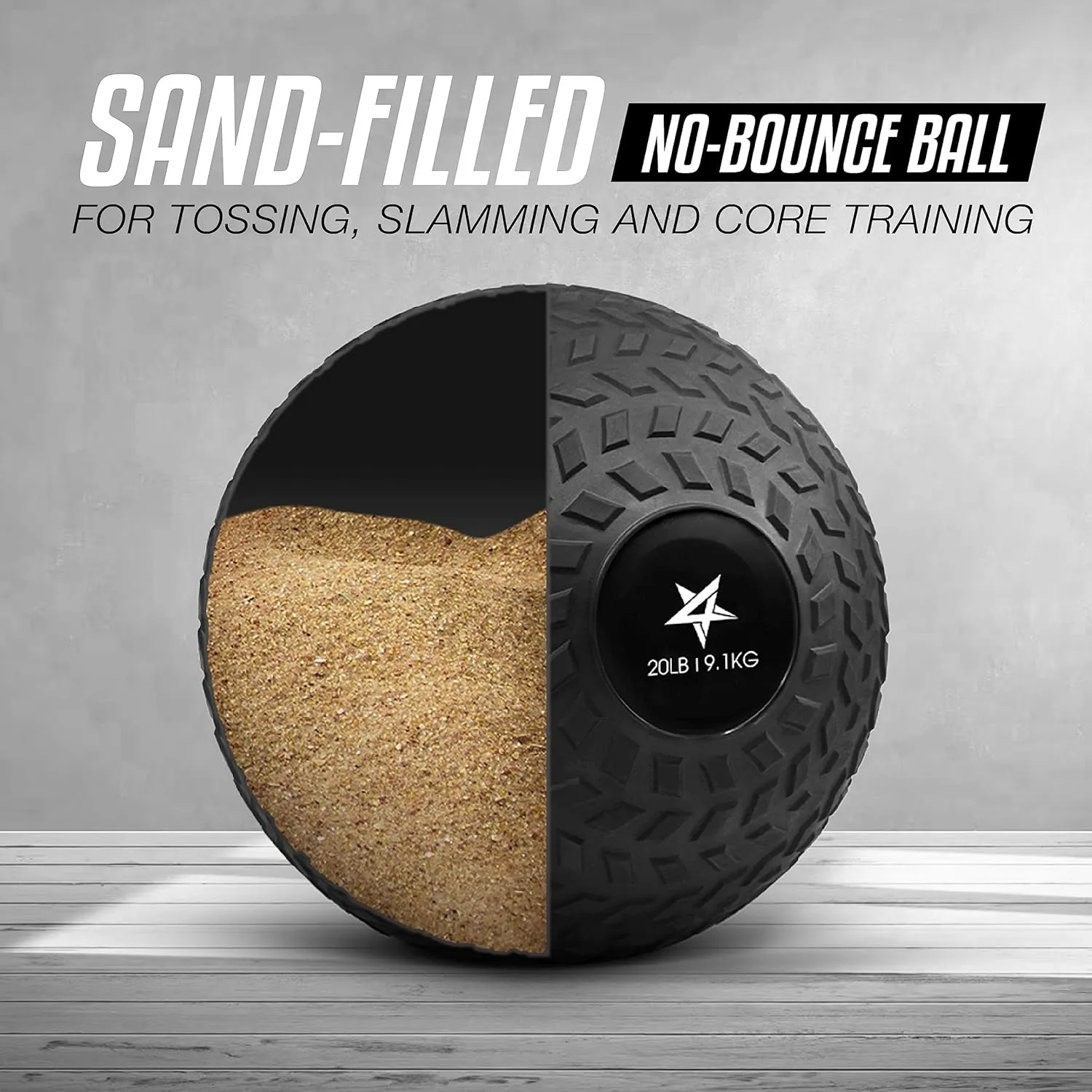 Yes4All Upgraded Fitness Slam Medicine Ball 20 LB for Exercise, Strength, Weighted Exercises Balls for Power Workout