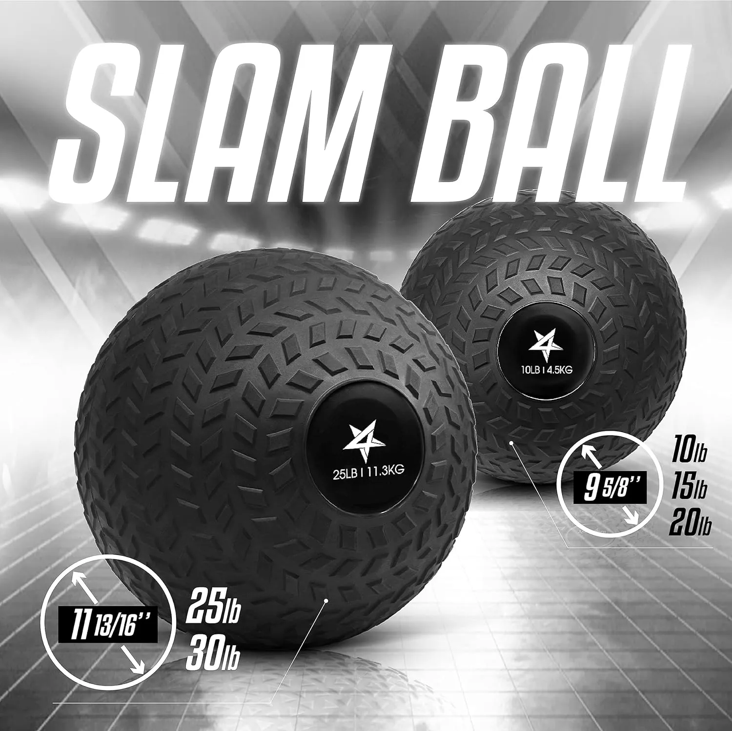 Yes4All Upgraded Fitness Slam Medicine Ball 20 LB for Exercise, Strength, Weighted Exercises Balls for Power Workout