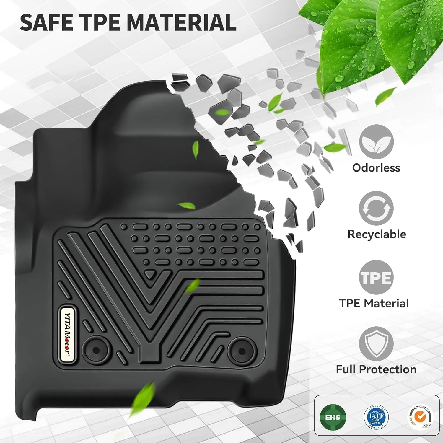 YITAMOTOR Floor Mats & Cargo Liner Compatible with 2018-2025 Honda Odyssey Mini Passenger Van, TPE All Weather Floor Liner and Cargo Mat 1st 2nd and 3rd Rows Car Mats & Trunk Liner, Black
