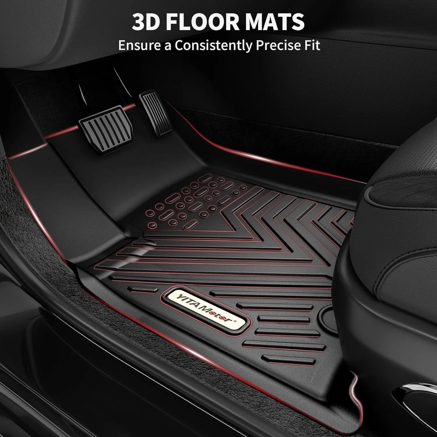 YITAMOTOR Floor Mats & Cargo Liner Compatible with 2018-2025 Honda Odyssey Mini Passenger Van, TPE All Weather Floor Liner and Cargo Mat 1st 2nd and 3rd Rows Car Mats & Trunk Liner, Black