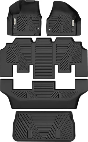 YITAMOTOR Floor Mats Compatible with 2017-2025 Chrysler Pacifica 7or 8 Passenger Model (Not Hybrid Models)/2020-2025 Chrysler Voyager Models, Included 3 Row and Cargo Mat