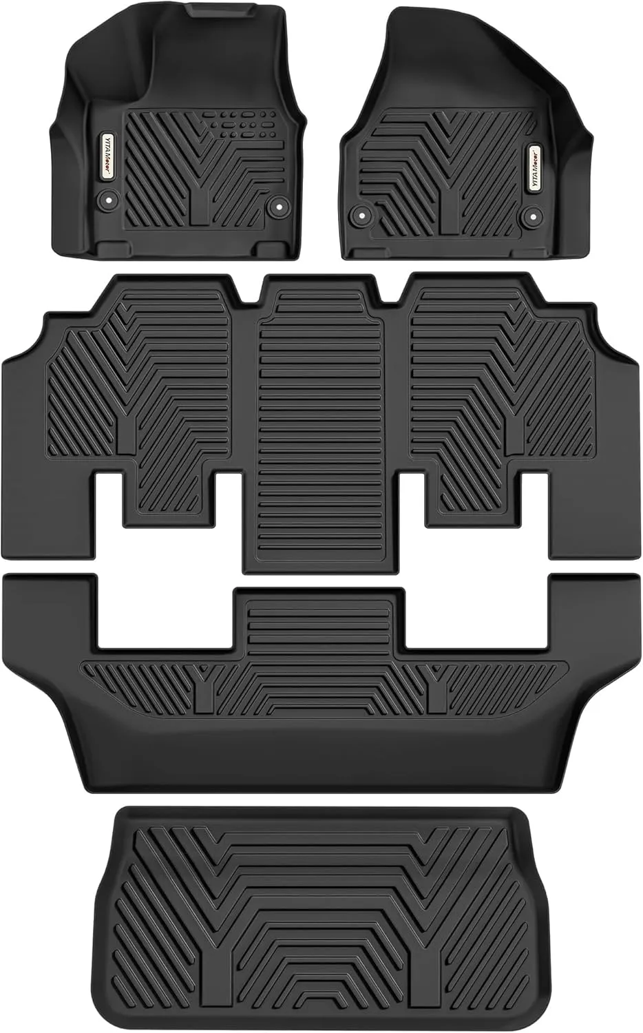 YITAMOTOR Floor Mats Compatible with 2017-2025 Chrysler Pacifica 7or 8 Passenger Model (Not Hybrid Models)/2020-2025 Chrysler Voyager Models, Included 3 Row and Cargo Mat