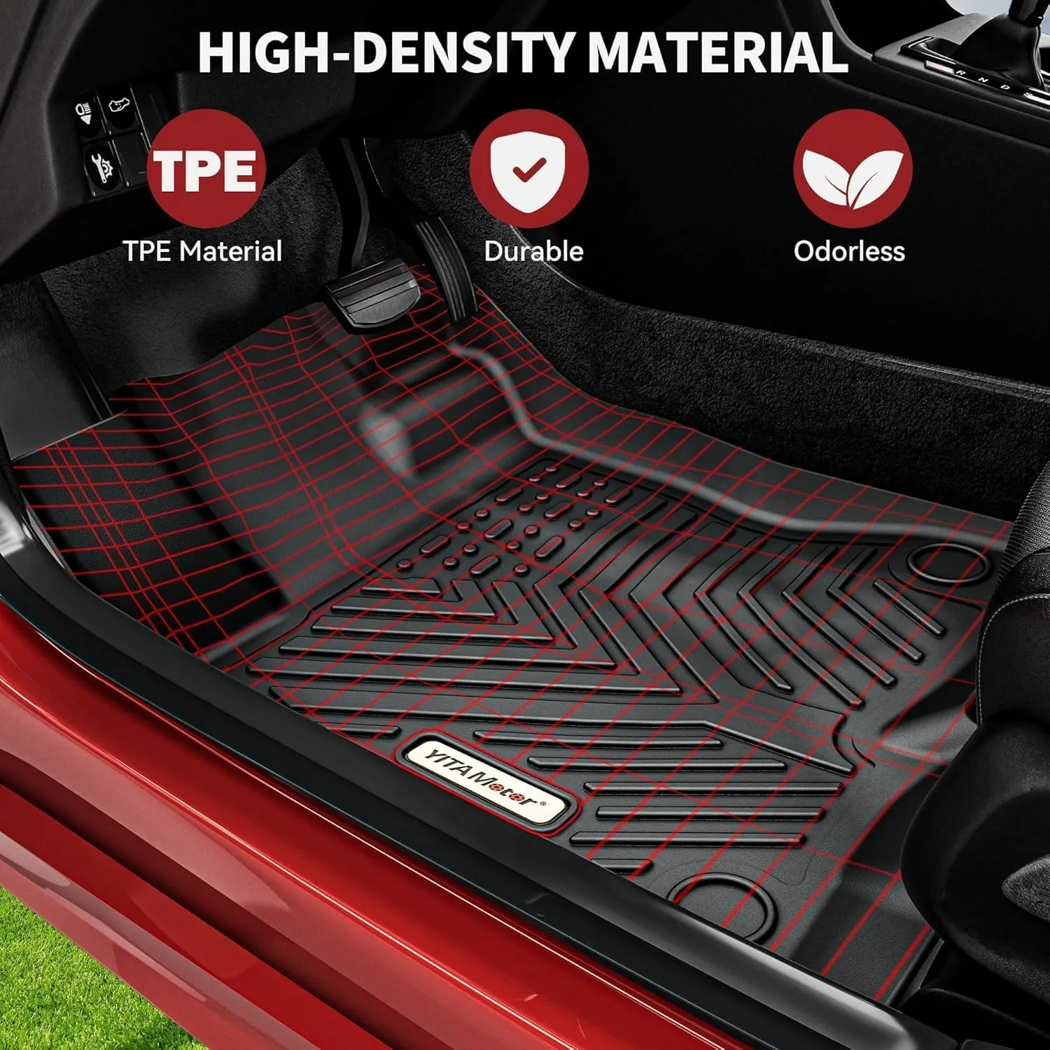 YITAMOTOR Floor Mats Fit for Honda Accord 2018-2022, TPE All Weather Custom Floor Liners 1st & 2nd Row, Black