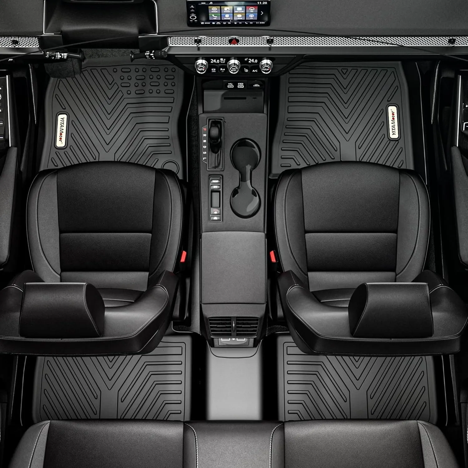 YITAMOTOR Floor Mats Fit for Honda Accord 2018-2022, TPE All Weather Custom Floor Liners 1st & 2nd Row, Black