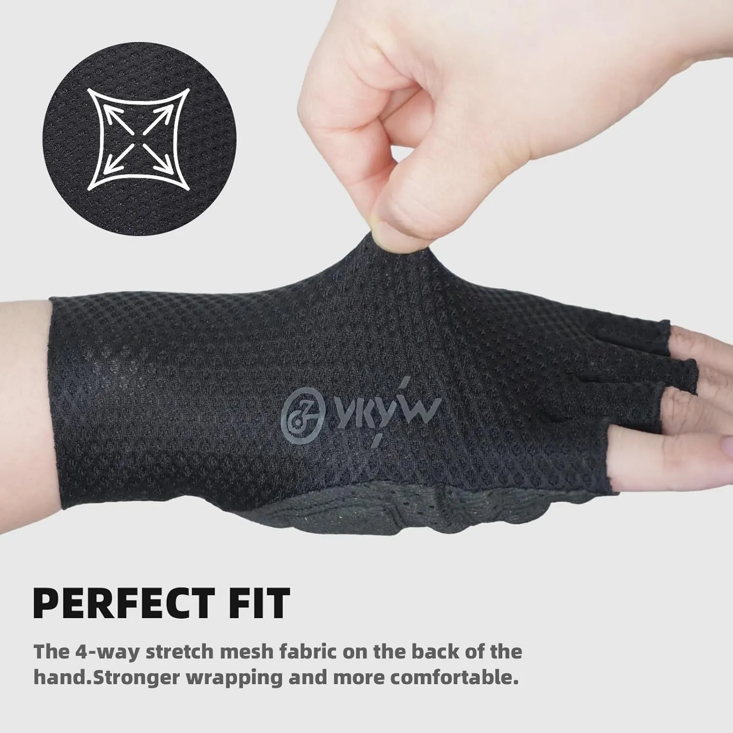 YKYWBIKE Cycling Gloves-Breathable Bike Gloves,Half Finger Padded Sport Gloves,Anti-Slip Biking Gloves,Shock-Absorbing MTB Bicycle Gloves for Men Women