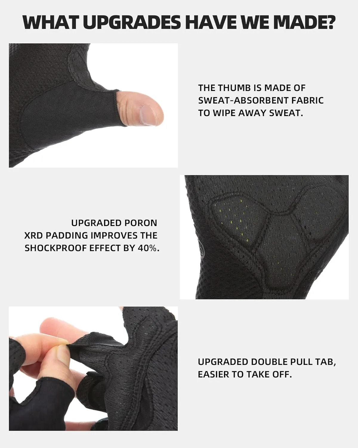 YKYWBIKE Cycling Gloves-Breathable Bike Gloves,Half Finger Padded Sport Gloves,Anti-Slip Biking Gloves,Shock-Absorbing MTB Bicycle Gloves for Men Women