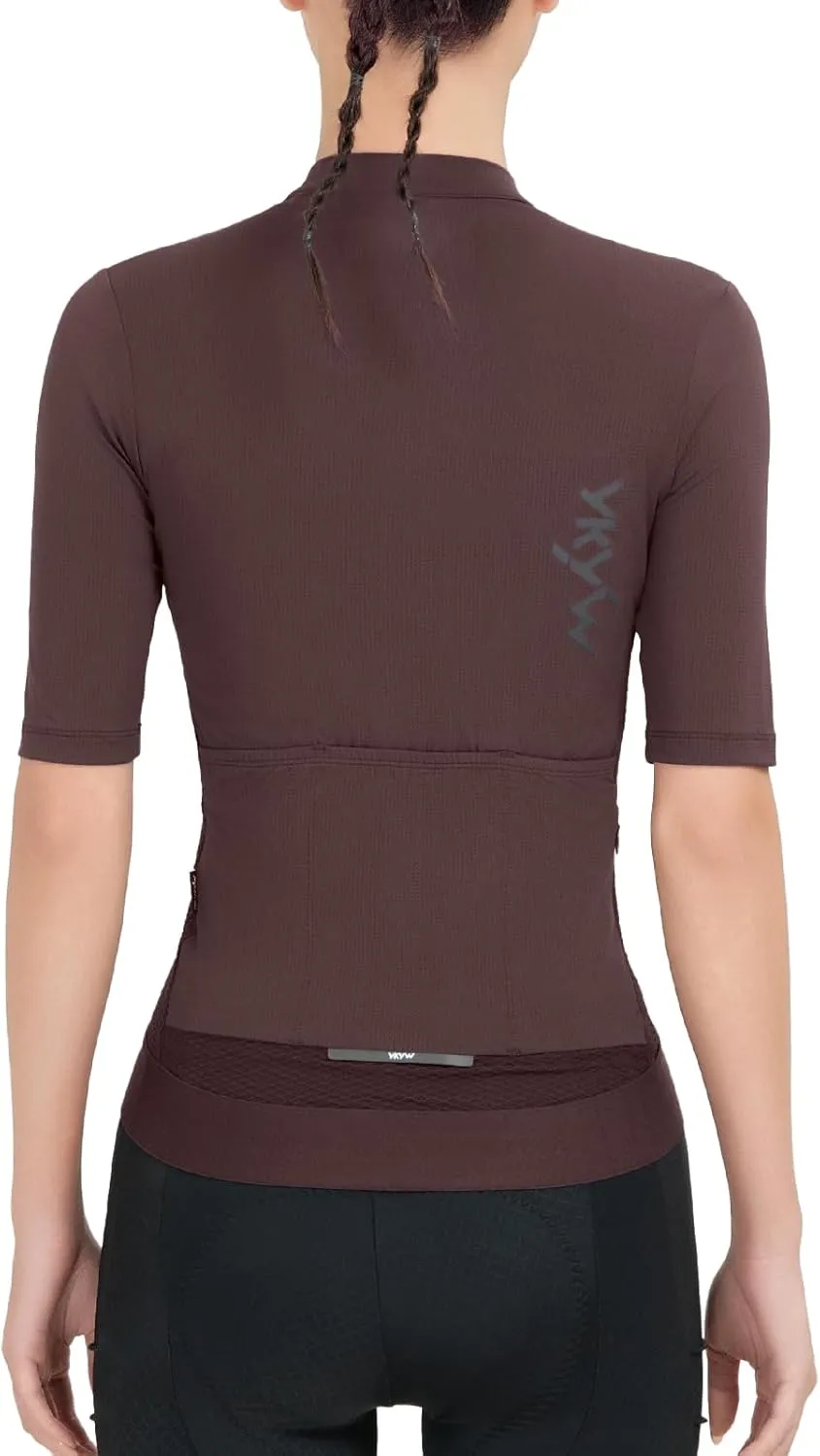 YKYWBIKE Cycling Jerseys Women Short Sleeve,Bike Shirts for Women Breathable Cycle Jersey with 4 Pockets