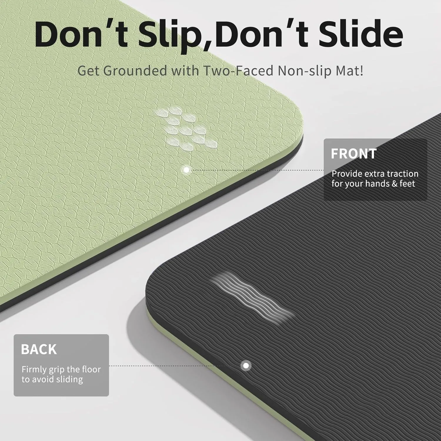 Yoga Mat 8mm Super Thick TPE Fitness Exercise Mat, Non-Slip, Odorless and Tear Resistant, Unisex, With Strap, Suitable for Yoga, Pilates, Meditation, Home Floor Exercise