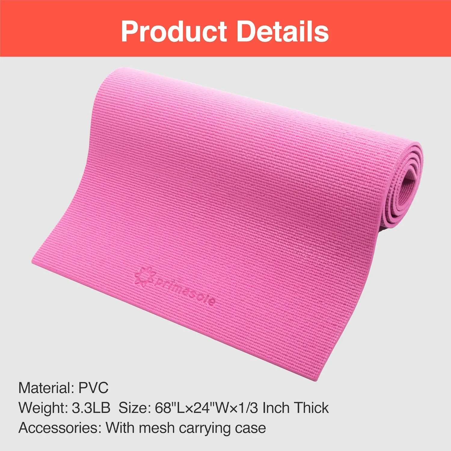 Yoga Mat with Carry Strap for Yoga Pilates Fitness and Floor Workout at Home and Gym Non-slip 9 colors
