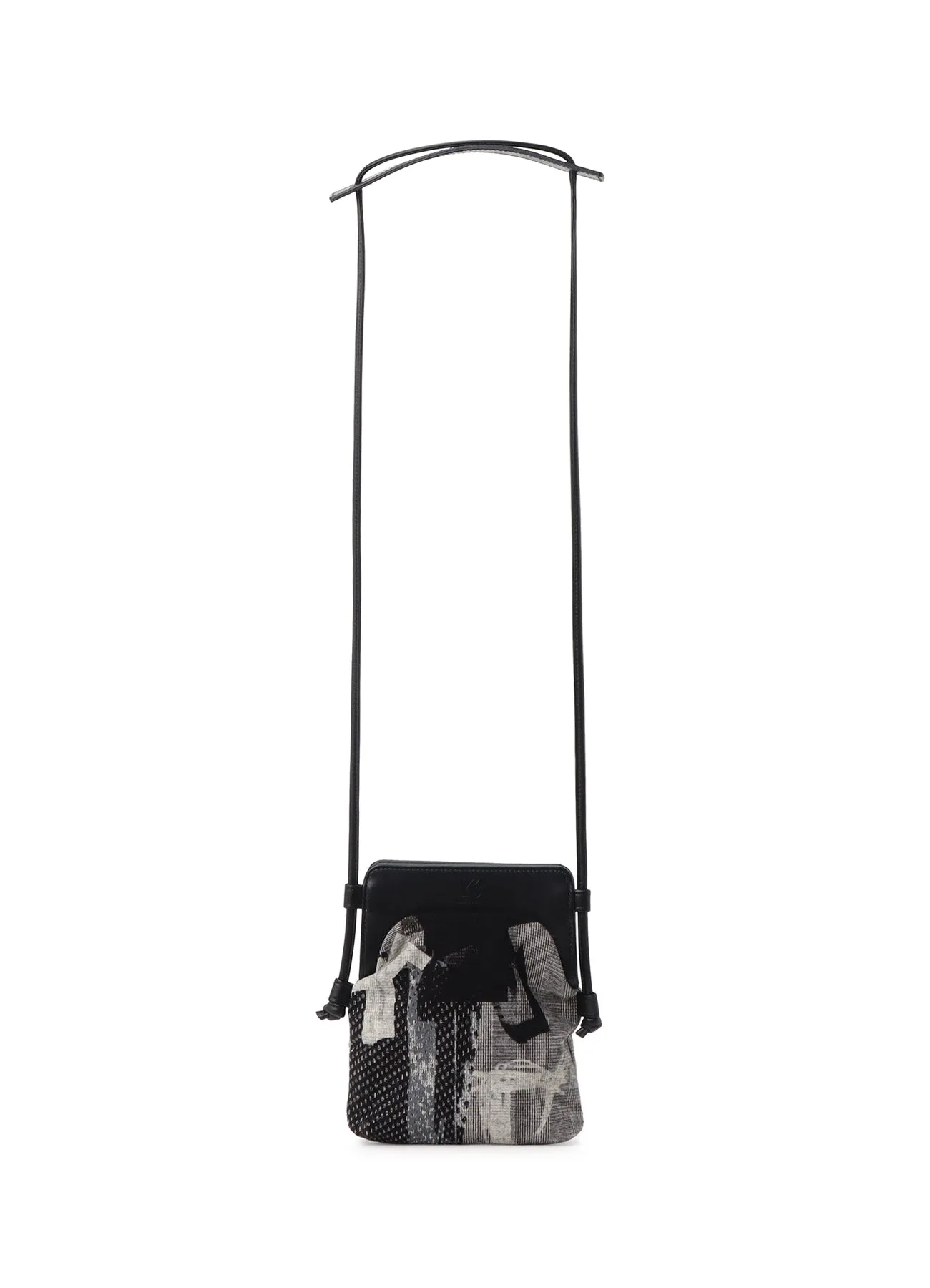 Y'S COLLAGE PRINT METAL CLASP BAG S