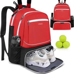 Ytonet Tennis Bag Tennis Backpack for Women Men 2 Rackets with Insulated Pocket Ventilated Shoe Compartment