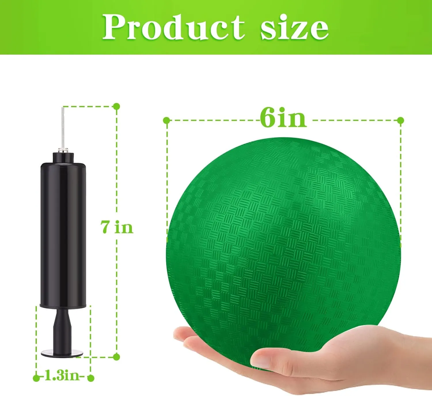 Yunsailing 24 Pcs Dodgeballs Bulk 6 Inch Playground Balls, Sport Kickball Rubber Bouncy Inflatable Balls with a Hand Pump for Kids Adults Indoor Outdoor Ball Games, Kickball, Handball, Four Square