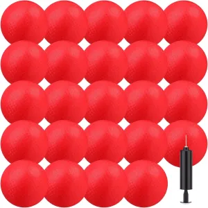 Yunsailing 24 Pcs Dodgeballs Bulk 6 Inch Playground Balls, Sport Kickball Rubber Bouncy Inflatable Balls with a Hand Pump for Kids Adults Indoor Outdoor Ball Games, Kickball, Handball, Four Square