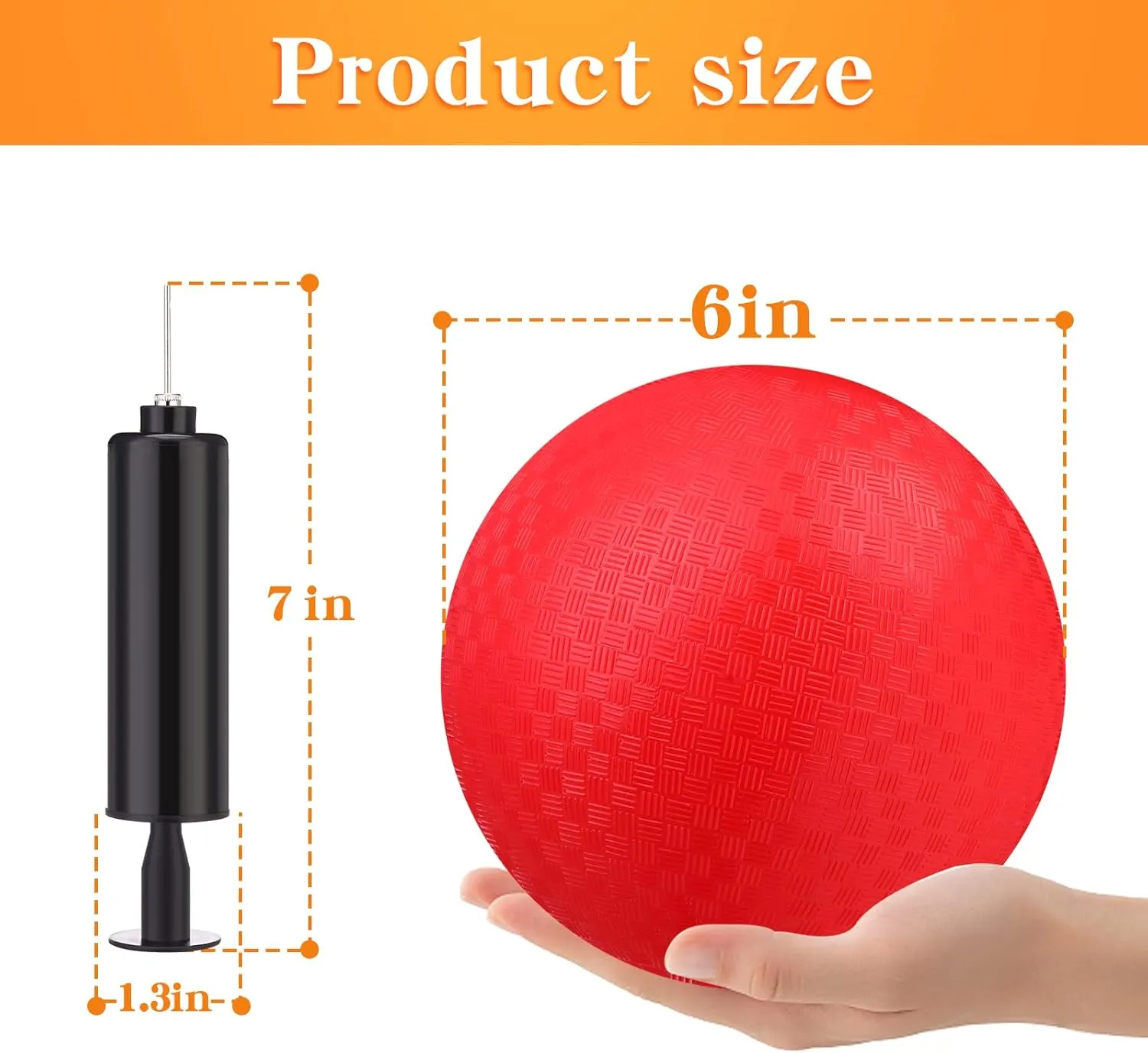 Yunsailing 24 Pcs Dodgeballs Bulk 6 Inch Playground Balls, Sport Kickball Rubber Bouncy Inflatable Balls with a Hand Pump for Kids Adults Indoor Outdoor Ball Games, Kickball, Handball, Four Square