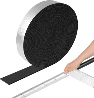 ZHAO Pipe Insulation Wrap, Pipe Insulation Foam Wrap Tape, 2" Wide X 32.8 Ft Self Adhesive Foil Pipe Wrap Insulation Tape for Outdoor Indoor Pipe Insulation Wrap
