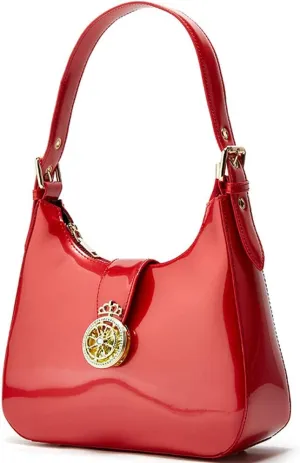 ZiMing Glossy Patent Leather Handbags Purse for Women Vintage Hobo Bag Shoulder Bag Ladies Small Tote Bag for Party Wedding