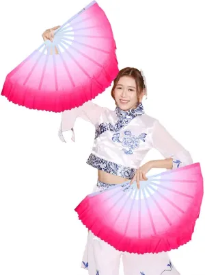 ZooBoo 1 Pair Plastic Taichi Kungfu Fan Dancing Fans Martial Arts Sports Folding Hand Fan 13 inch Left Hand Fan   Right Hand Fan
