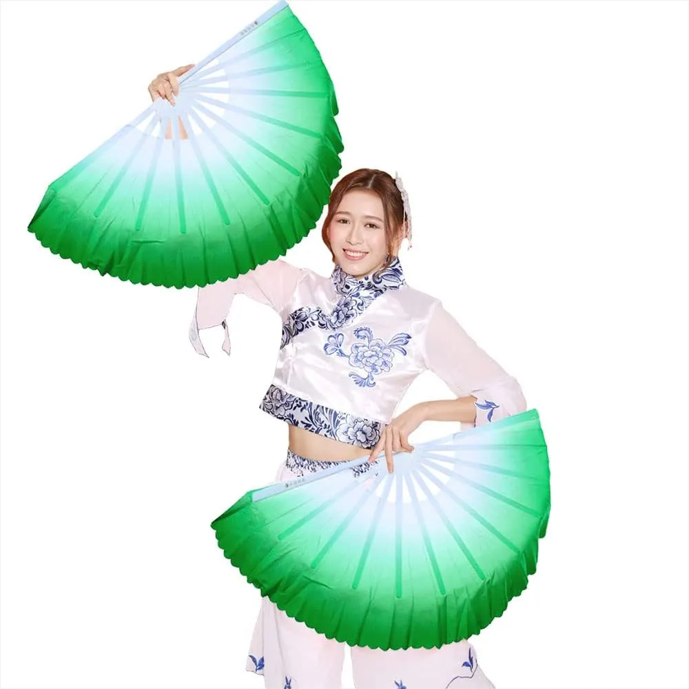 ZooBoo 1 Pair Plastic Taichi Kungfu Fan Dancing Fans Martial Arts Sports Folding Hand Fan 13 inch Left Hand Fan   Right Hand Fan