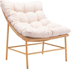Zuo Modern - Merilyn Accent Chair Beige & Natural - Modern - Seating - Aluminum, 100% Polyethylene, Doll Cotton, 100% Olefin - Outdoor - 35.4in Height